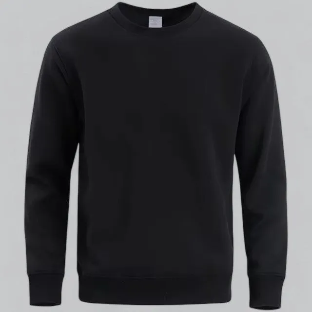Men's Essential Crew Neck Sweatshirt | Soft Cotton Blend, Casual Fit, Durable & Comfortable for Everyday Wear