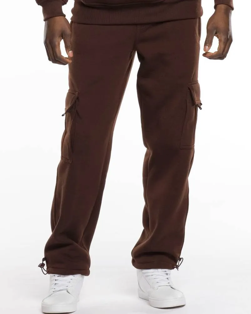 Men's Heavy Fleece Cargo Sweatpants – Warm Athletic Joggers with Pockets