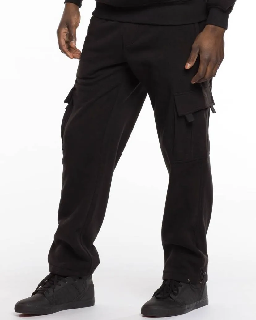 Men's Heavy Fleece Cargo Sweatpants – Warm Athletic Joggers with Pockets