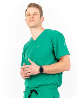 Men's Hunter Green Scrub Top