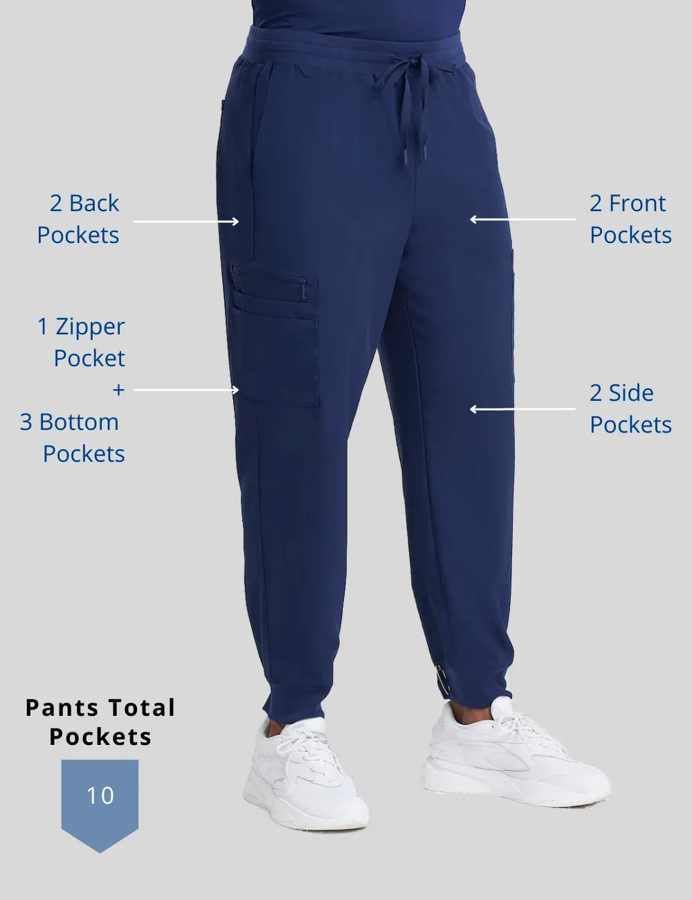 Mens Jogger Scrub Pants - Royal Blue