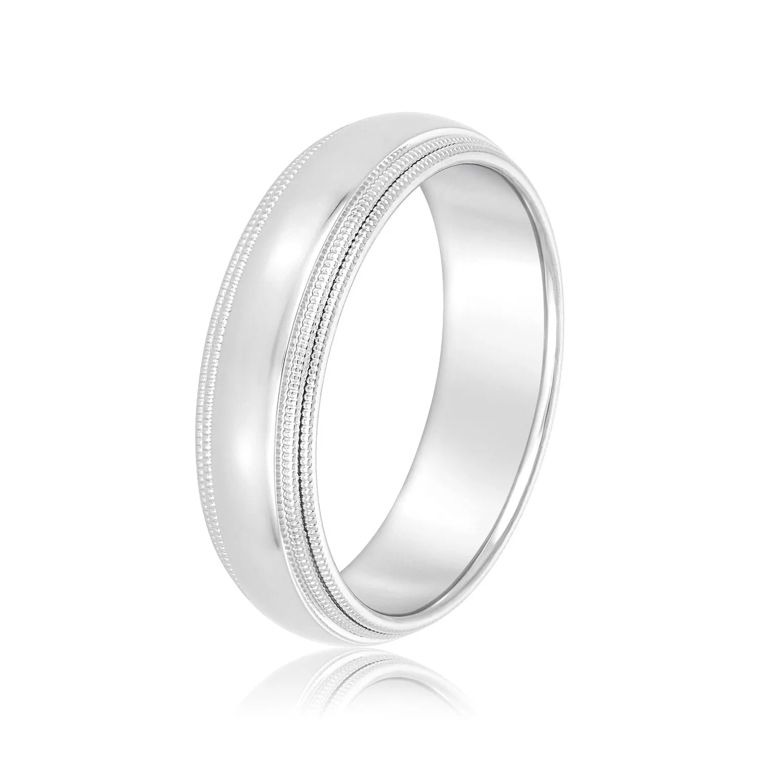 Men's Milgrain Comfort Fit Wedding Band