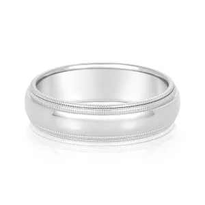 Men's Milgrain Comfort Fit Wedding Band