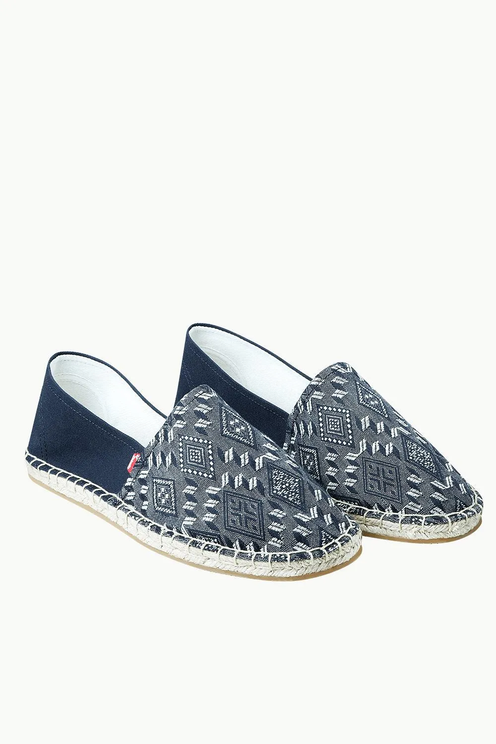 Men's Navy n' White Ethnic Print Espadrilles