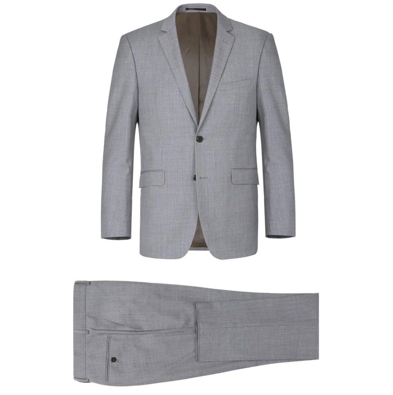 Men's Renoir Two Piece Light Gray Wool Suit Slim Fit