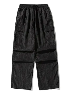 Men's Silky Textured Comfort Drawstring Cargo Pants