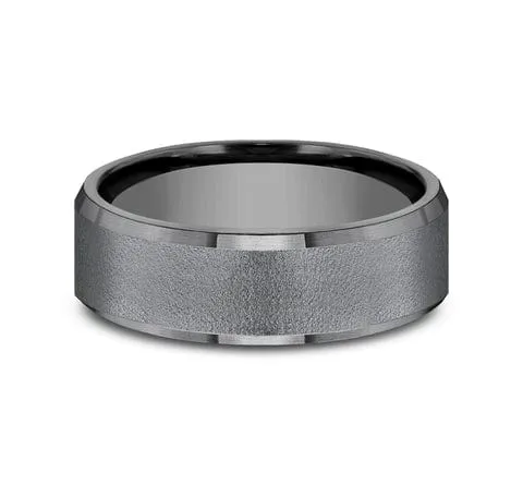 Men's Wedding Band, 7MM Darkened Tantalum Comfort Fit