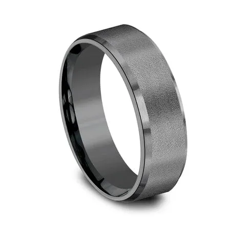 Men's Wedding Band, 7MM Darkened Tantalum Comfort Fit
