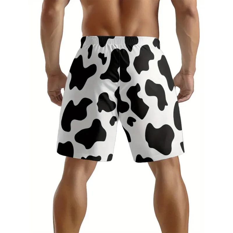 Men's with spots full body print casual shorts