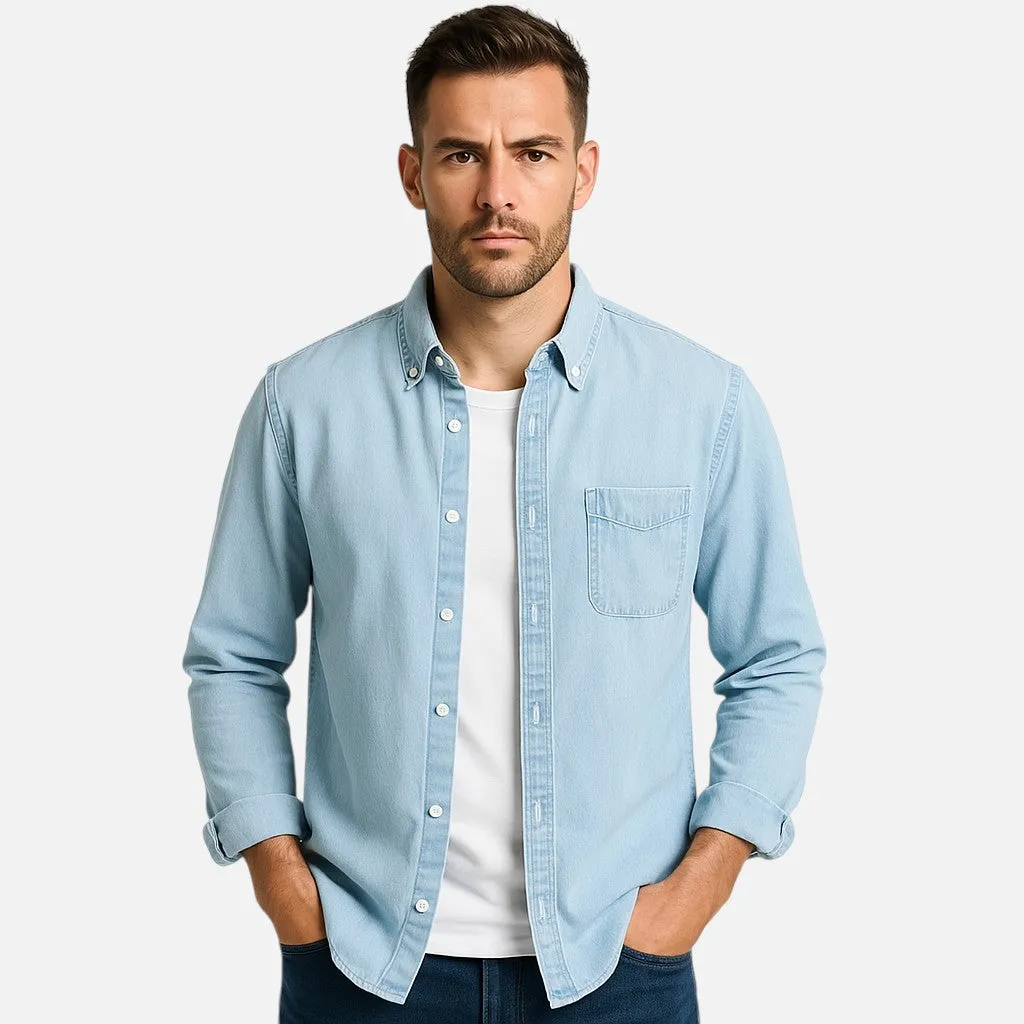 Monacogents | Men's Lightweight Long Sleeve Denim Shirt