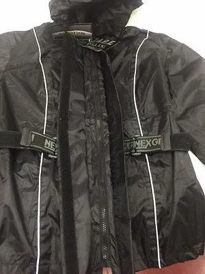 MOTORCYCLE MOTORBIKE MEN'S RAIN SUIT WATERPROF LIGHTWEIGHT BLK WITH HUDDY
