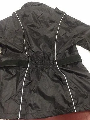 MOTORCYCLE MOTORBIKE MEN'S RAIN SUIT WATERPROF LIGHTWEIGHT BLK WITH HUDDY