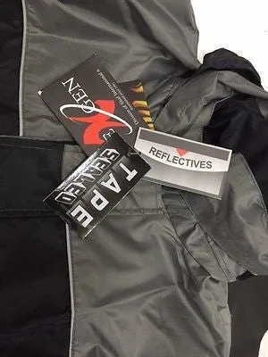 MOTORCYCLE MOTORBIKE RAIN GEAR MEN'S RAIN SUIT WATERPROOF LIGHTWEIGHT GREY ORNGE
