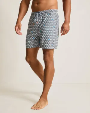 NAPLES TILE POOL GEO 6" SWIM TRUNKS