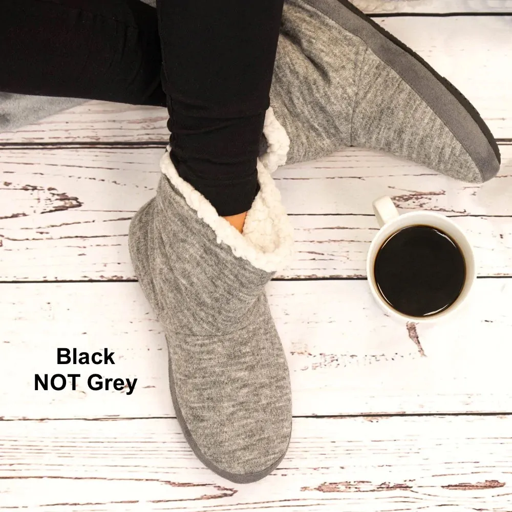 New with tags! Isotoner Women's Knit Marisol Hoodback Slippers, Black, Sz L Fits 8-9, Machine Washable!
