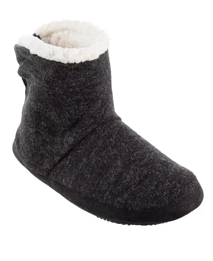 New with tags! Isotoner Women's Knit Marisol Hoodback Slippers, Black, Sz L Fits 8-9, Machine Washable!