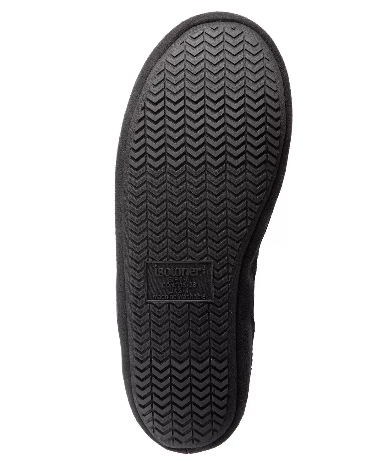New with tags! Isotoner Women's Knit Marisol Hoodback Slippers, Black, Sz L Fits 8-9, Machine Washable!