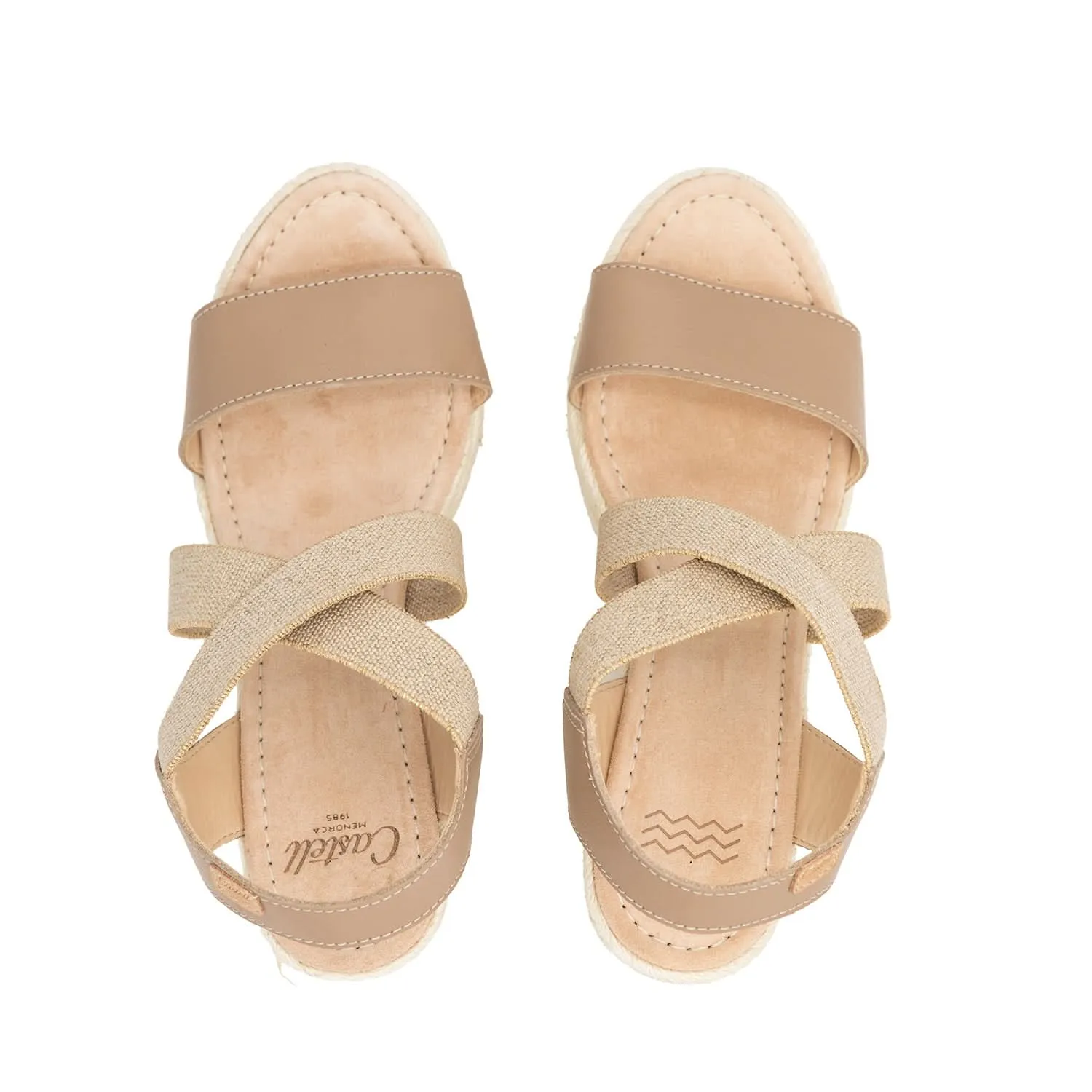 Open Toe Leather Espadrille - 2159 H Retro Ciervo