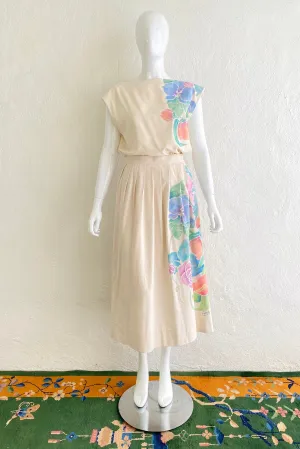 Painted Silk Top & Skirt Set