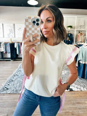 Pink Tie Detail Top