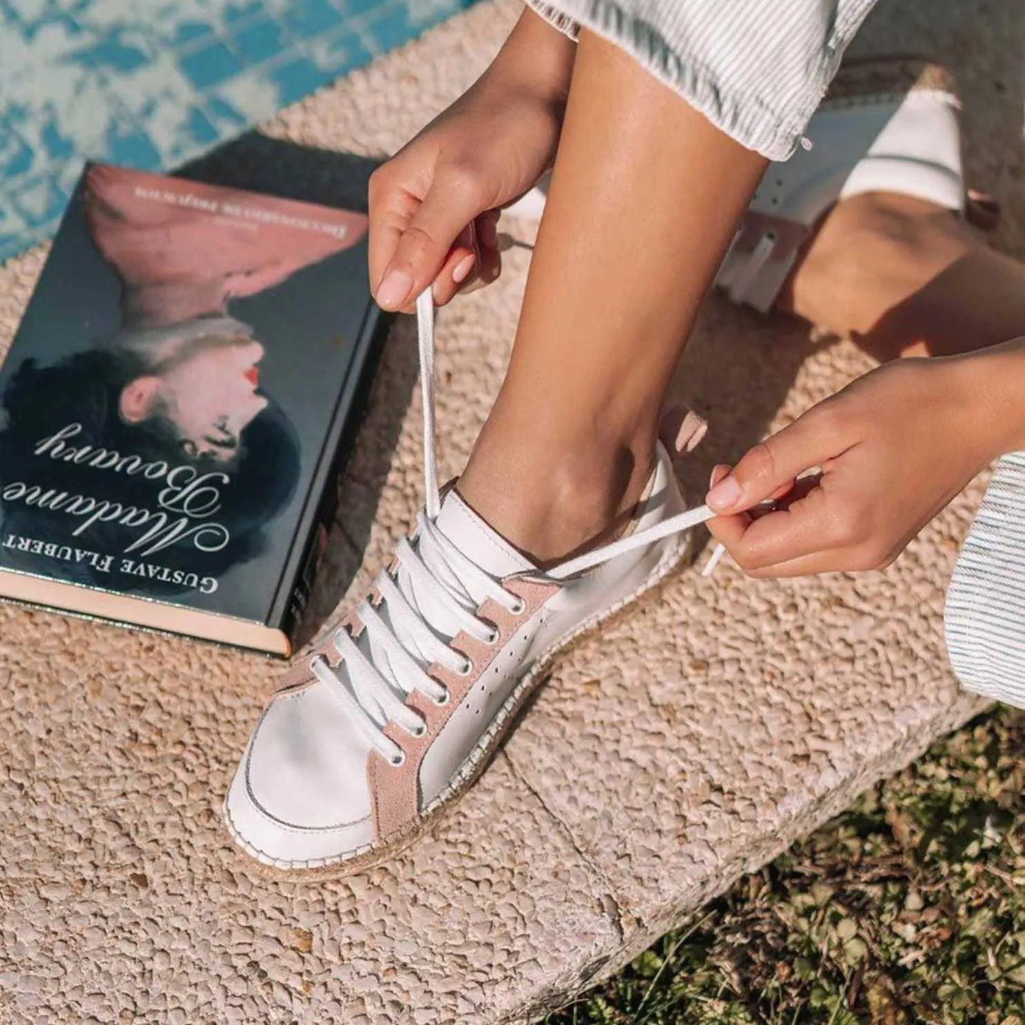 Plain Leather Espadrilles for Women - Mubi-P