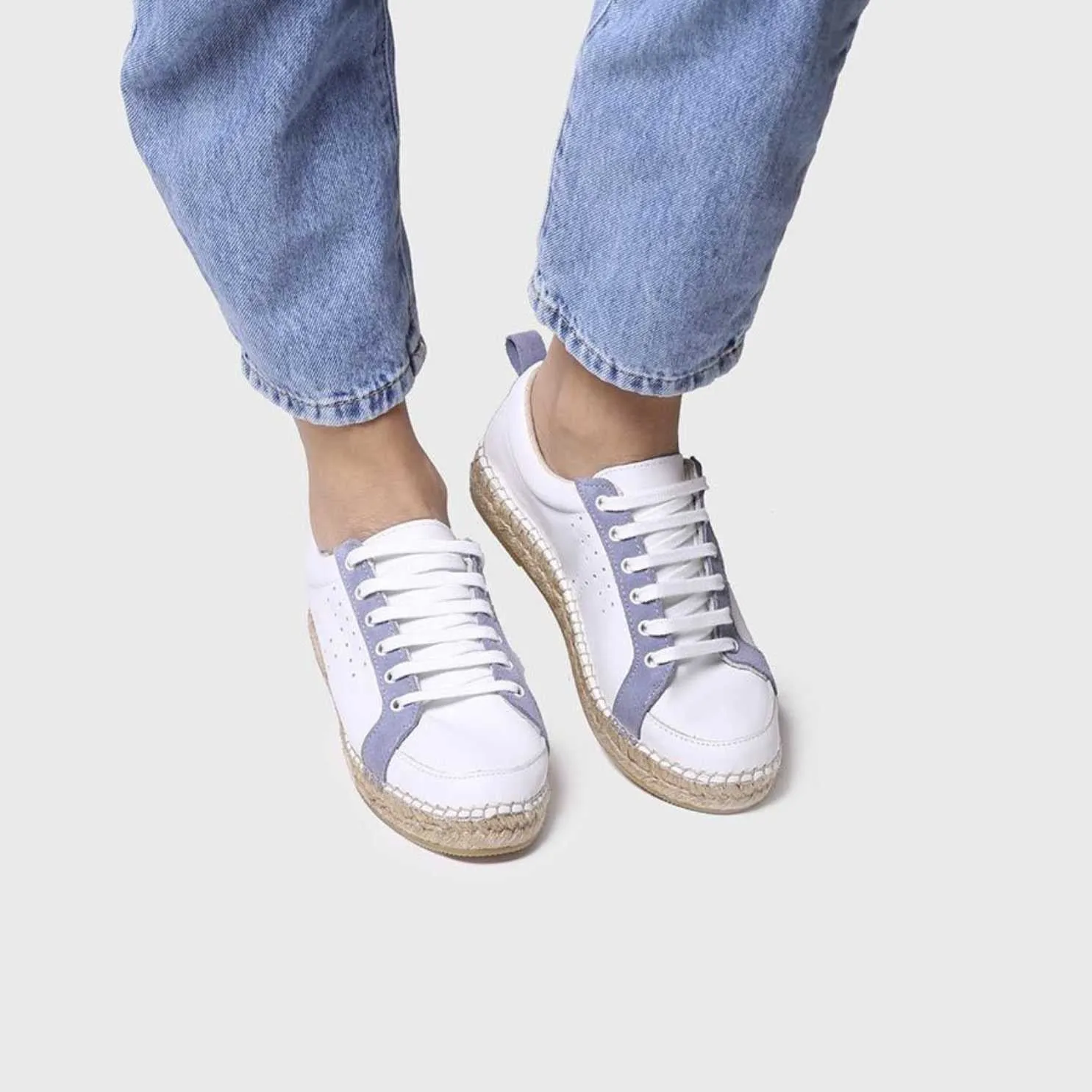 Plain Leather Espadrilles for Women - Mubi-P