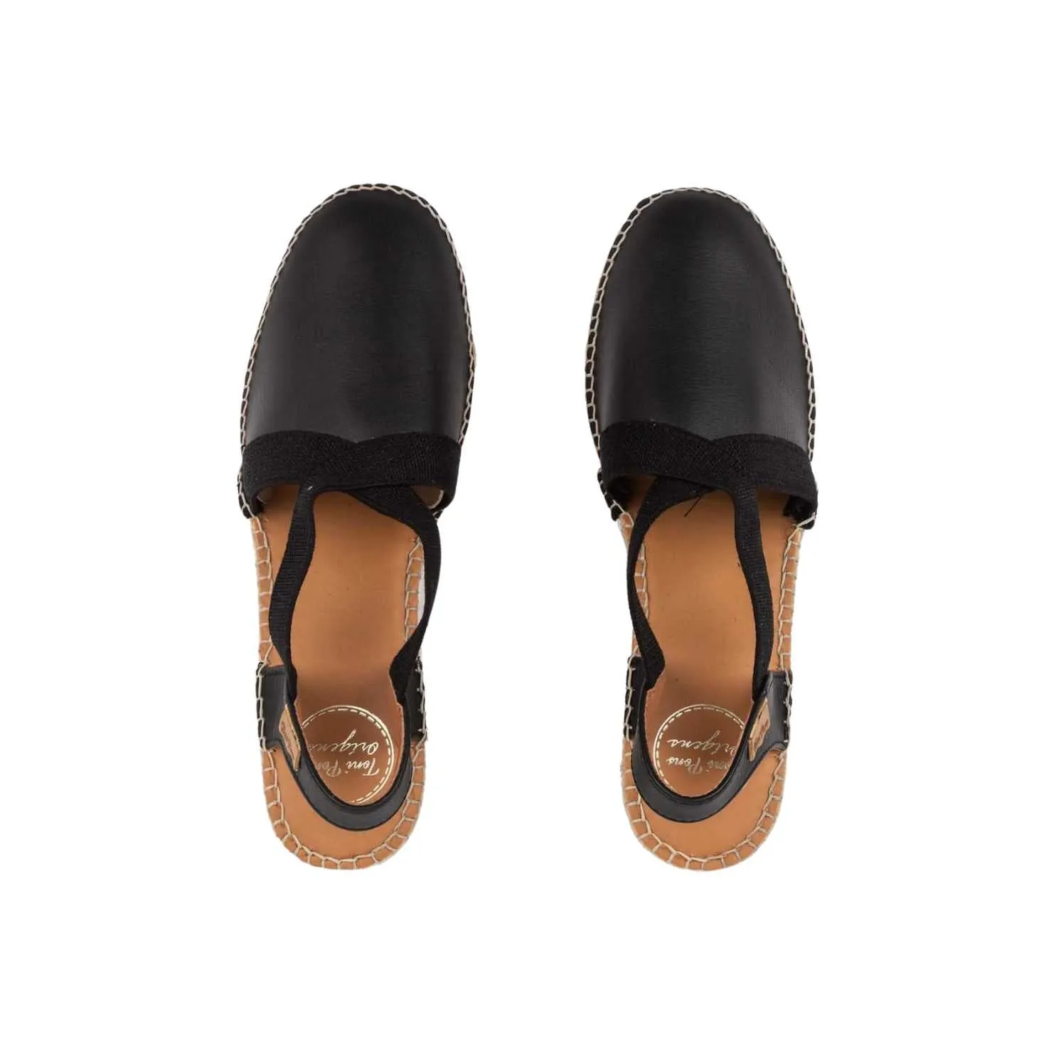 Plain Leather Wedge Espadrille for Women - Tossa