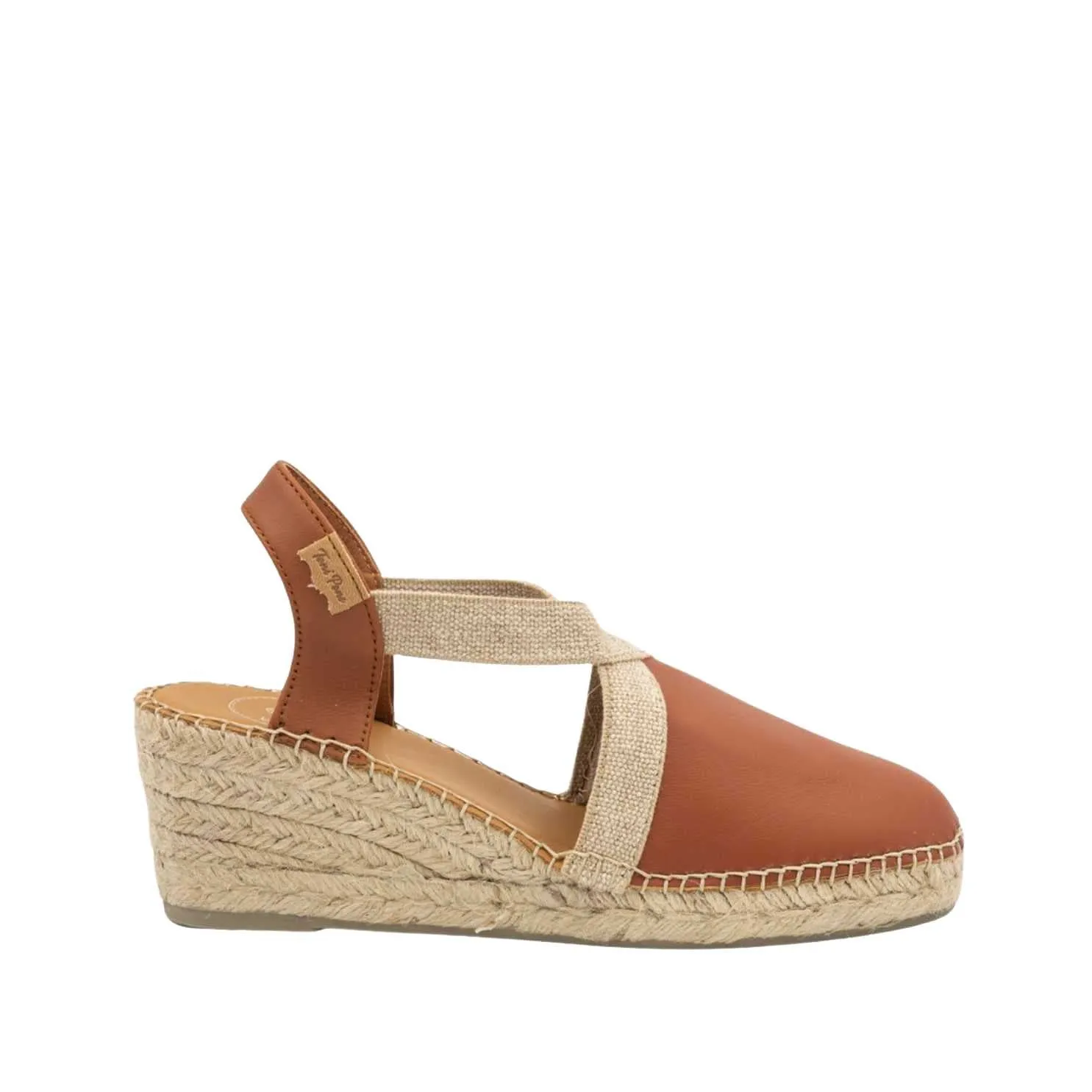 Plain Leather Wedge Espadrille for Women - Tossa
