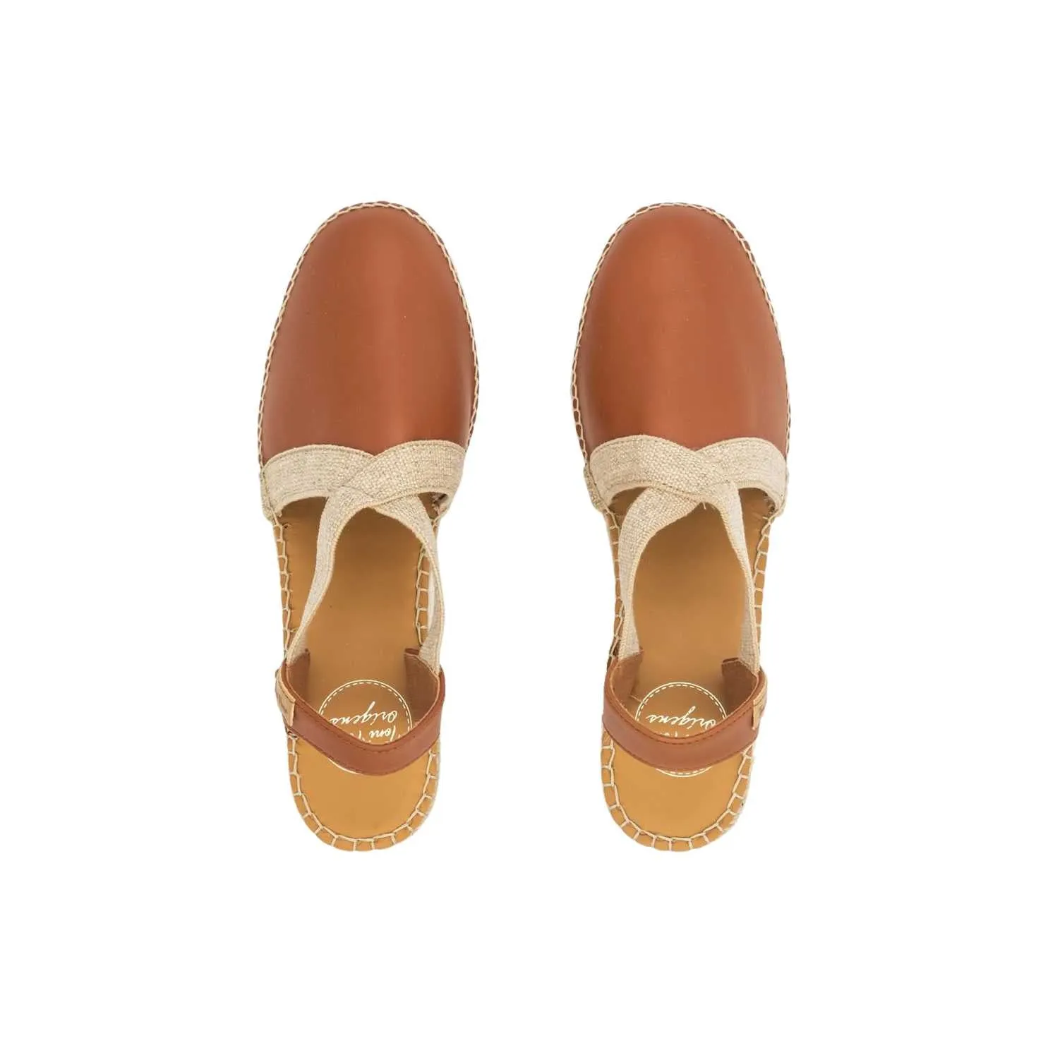 Plain Leather Wedge Espadrille for Women - Tossa