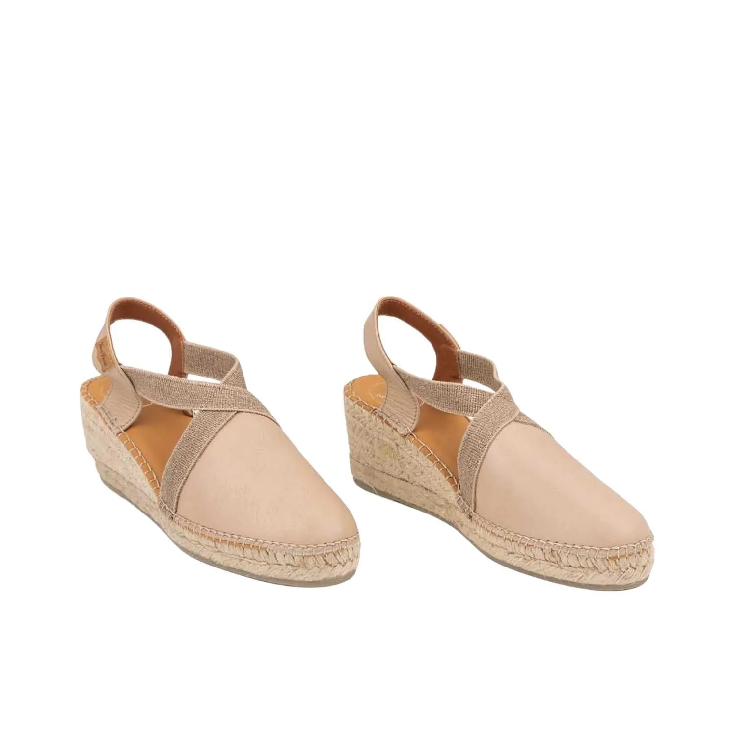 Plain Leather Wedge Espadrille for Women - Tossa