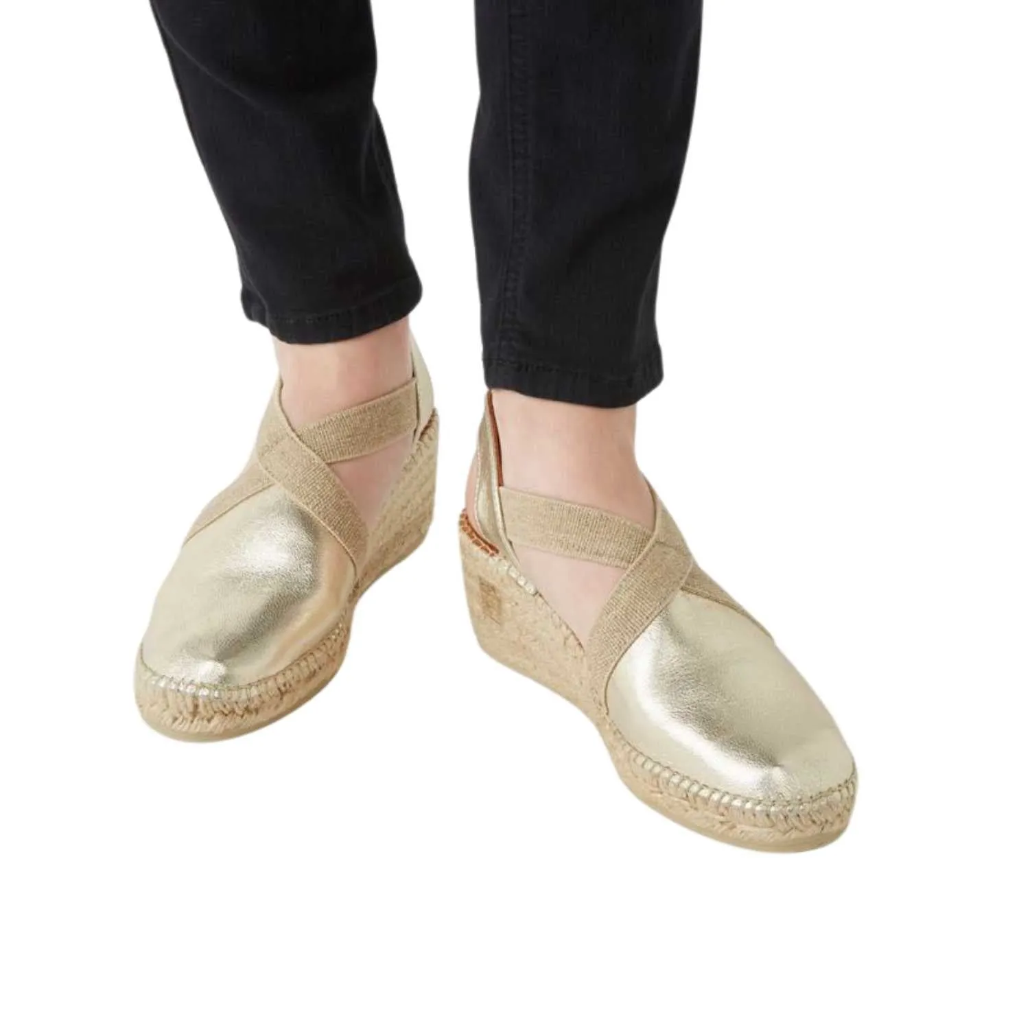 Plain Leather Wedge Espadrille for Women - Tossa