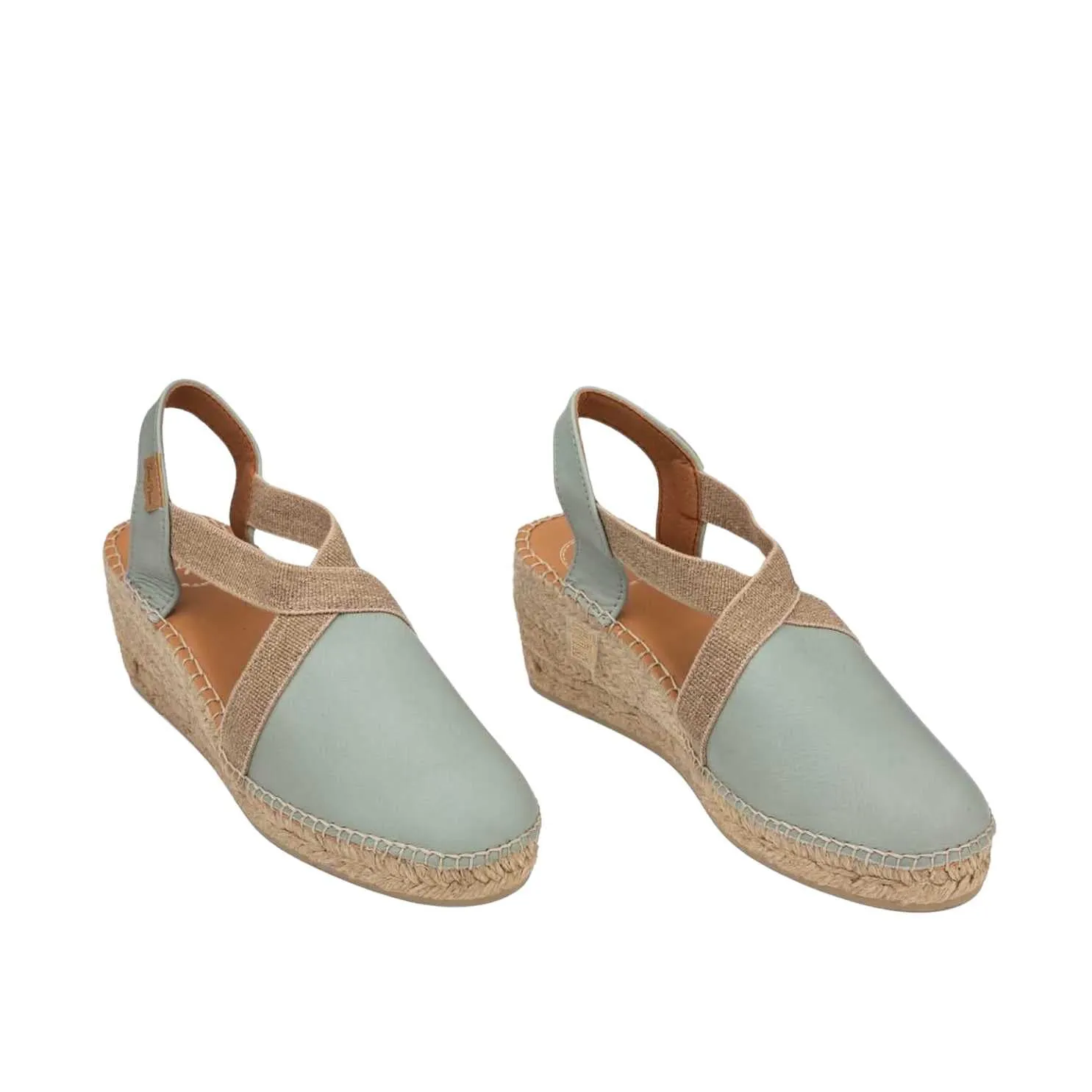 Plain Leather Wedge Espadrille for Women - Tossa