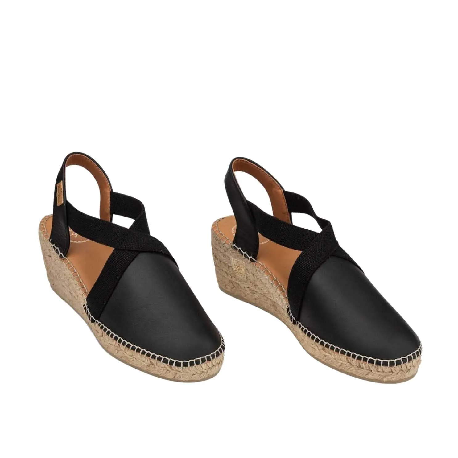 Plain Leather Wedge Espadrille for Women - Tossa