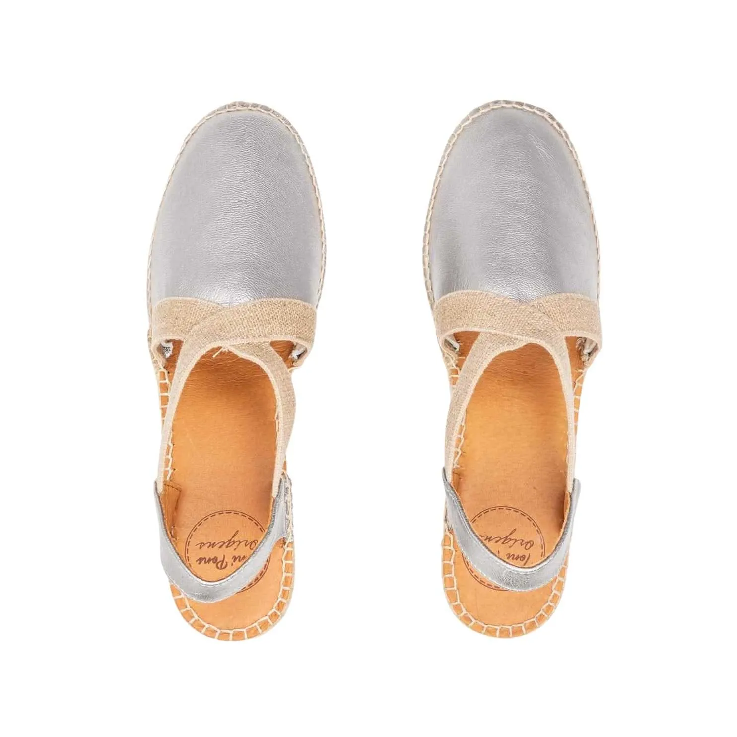 Plain Leather Wedge Espadrille for Women - Tossa