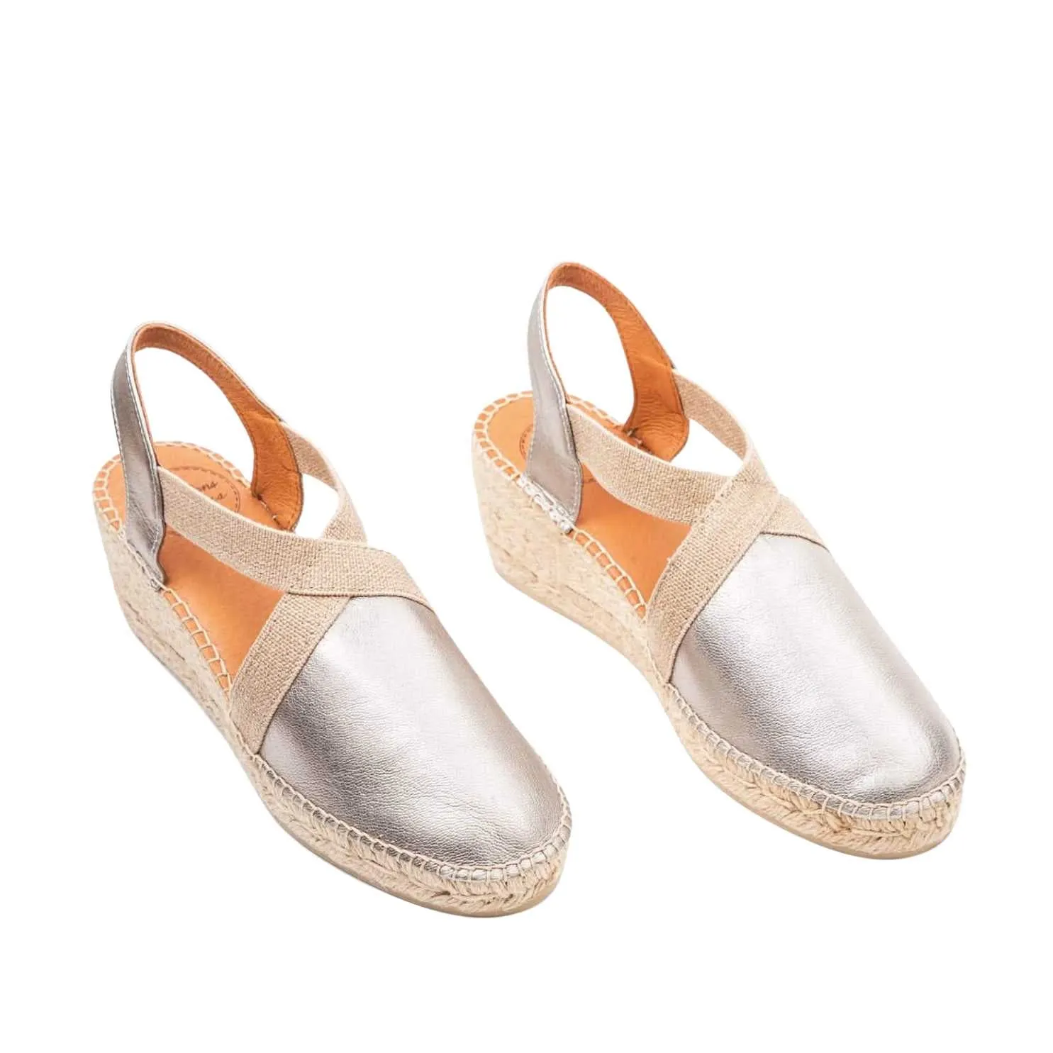 Plain Leather Wedge Espadrille for Women - Tossa