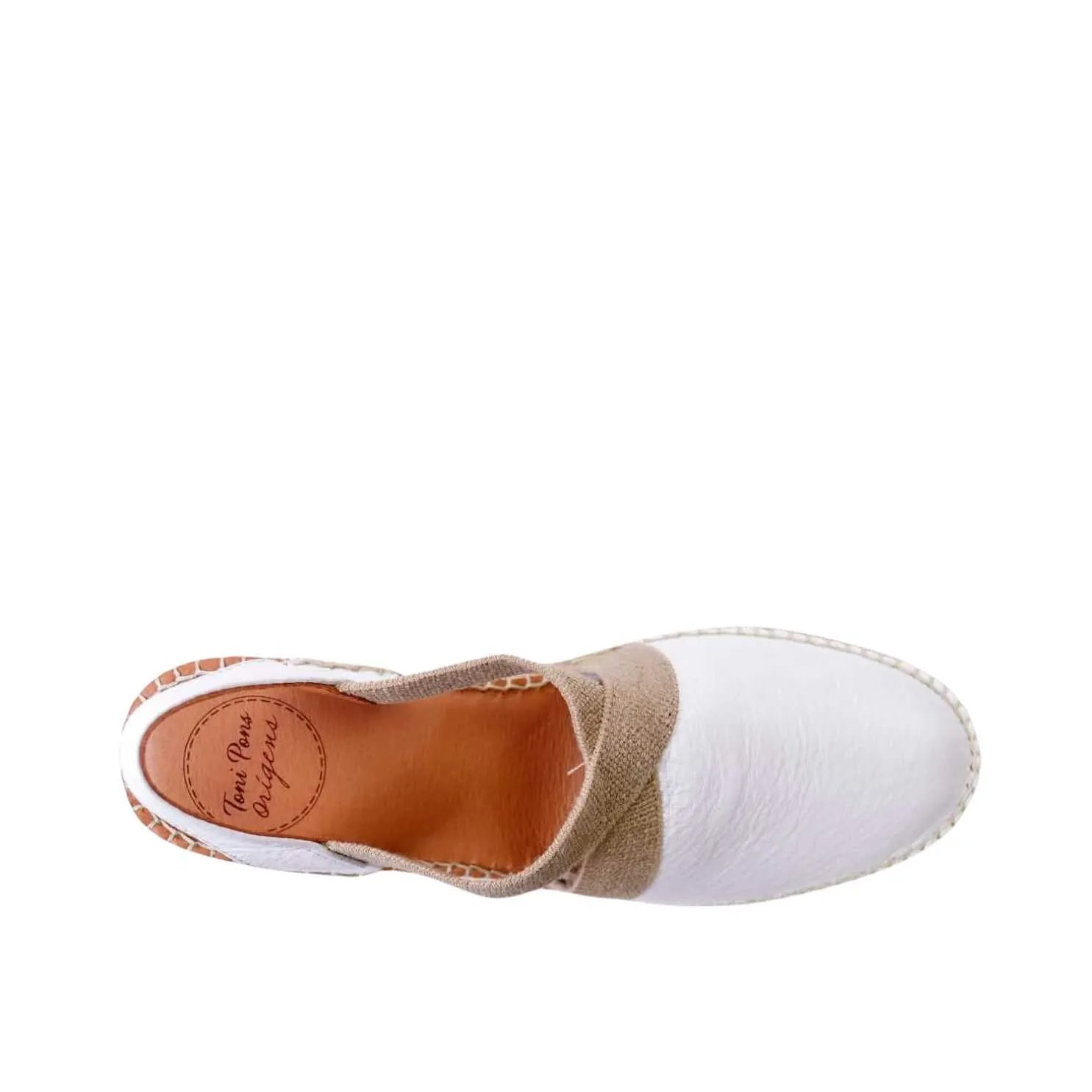 Plain Leather Wedge Espadrille for Women - Tossa