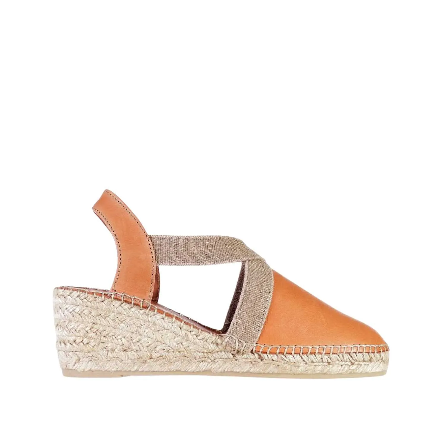 Plain Leather Wedge Espadrille for Women - Tossa