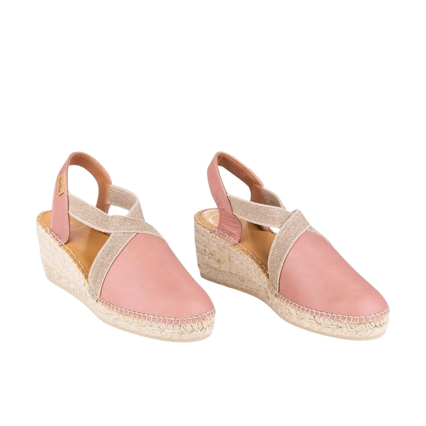 Plain Leather Wedge Espadrille for Women - Tossa