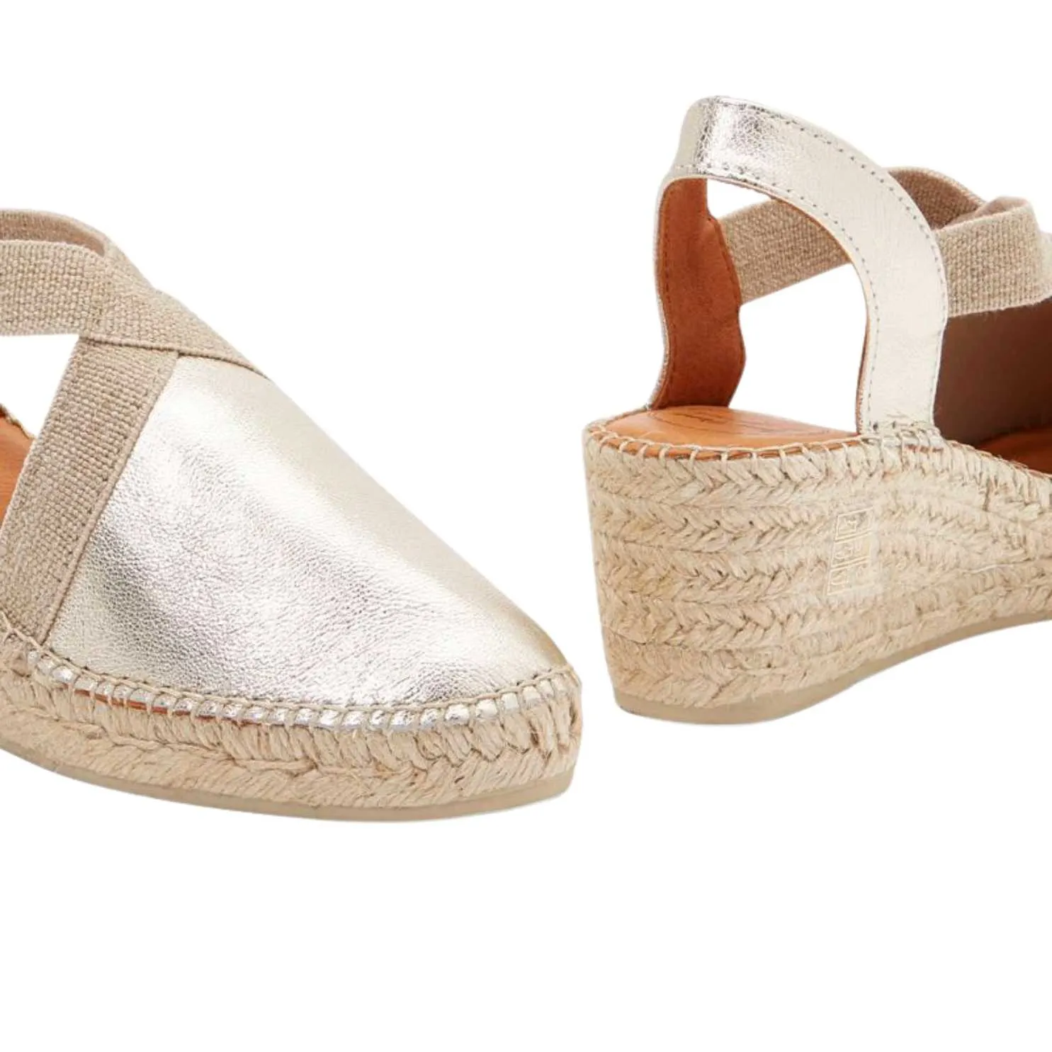 Plain Leather Wedge Espadrille for Women - Tossa