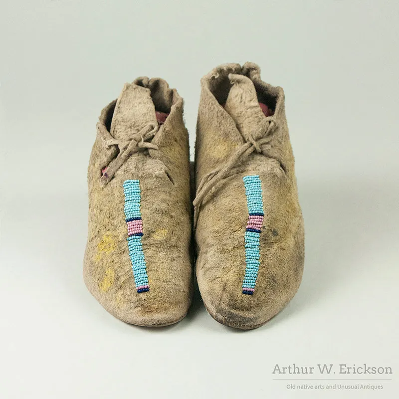 Plains Child's Moccasins on Buffalo