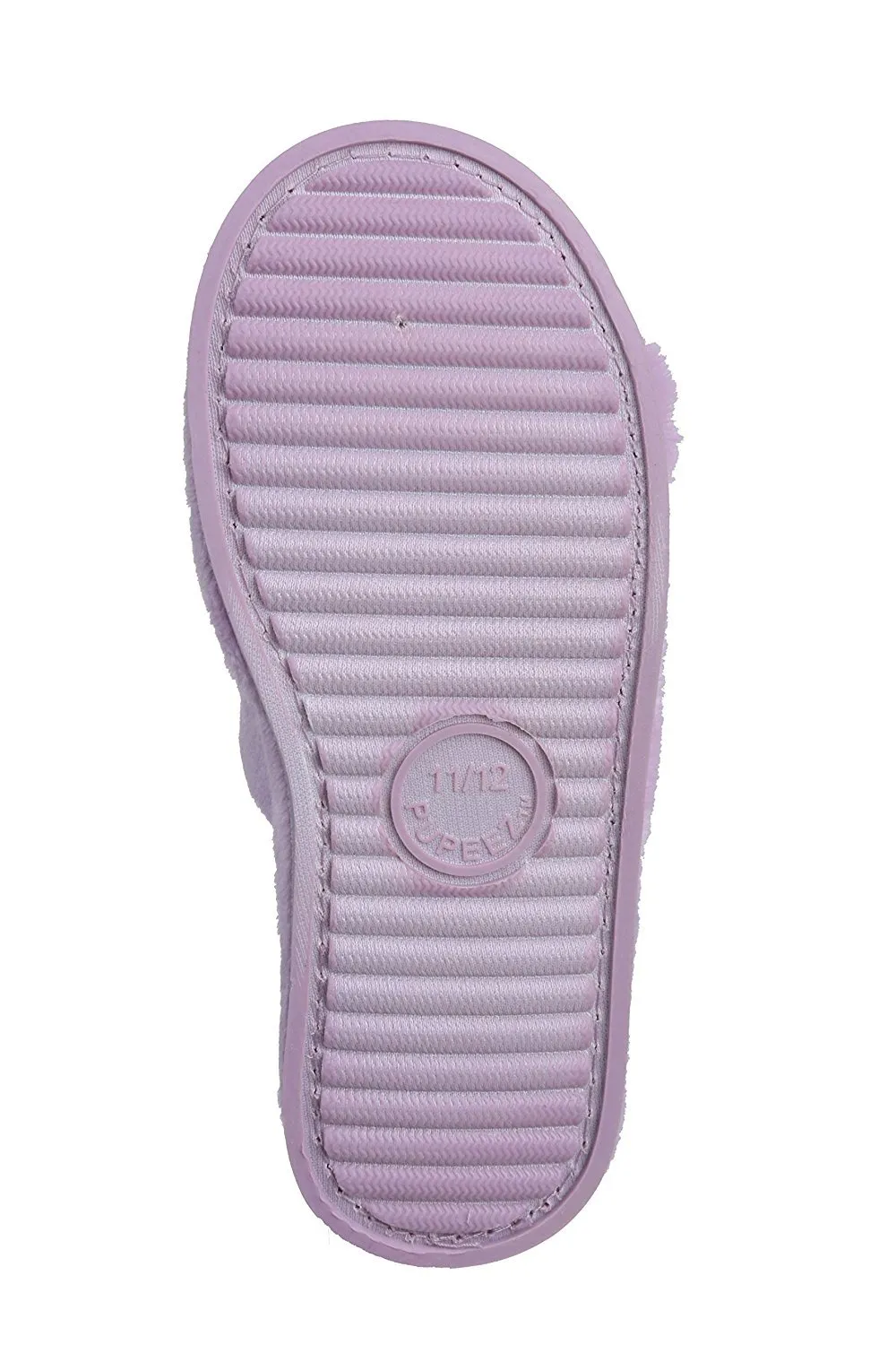 Pupeez Girl's Lovely Velvet Pom-pom Open Toe Kids House Slides Slipper