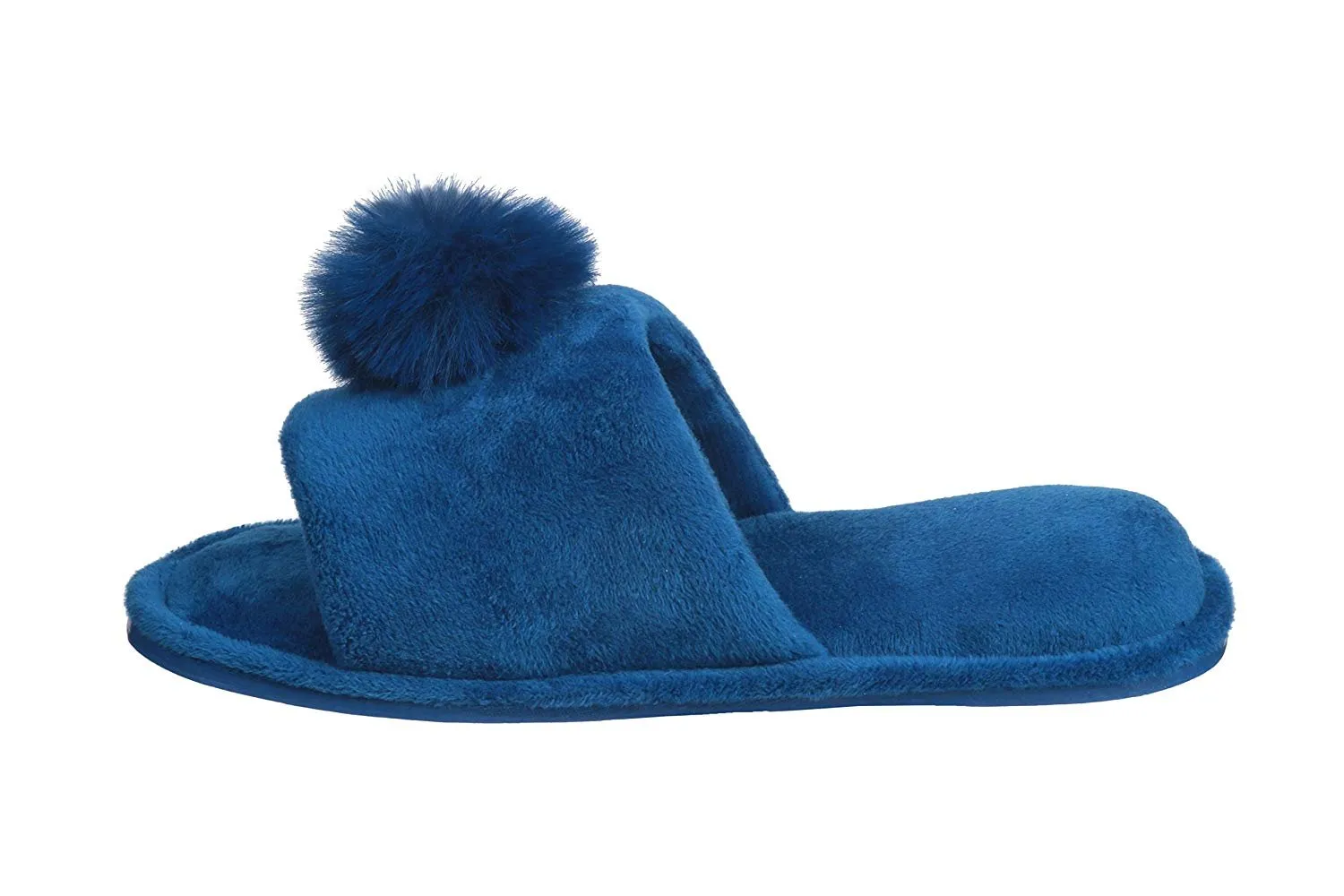 Pupeez Girl's Lovely Velvet Pom-pom Open Toe Kids House Slides Slipper