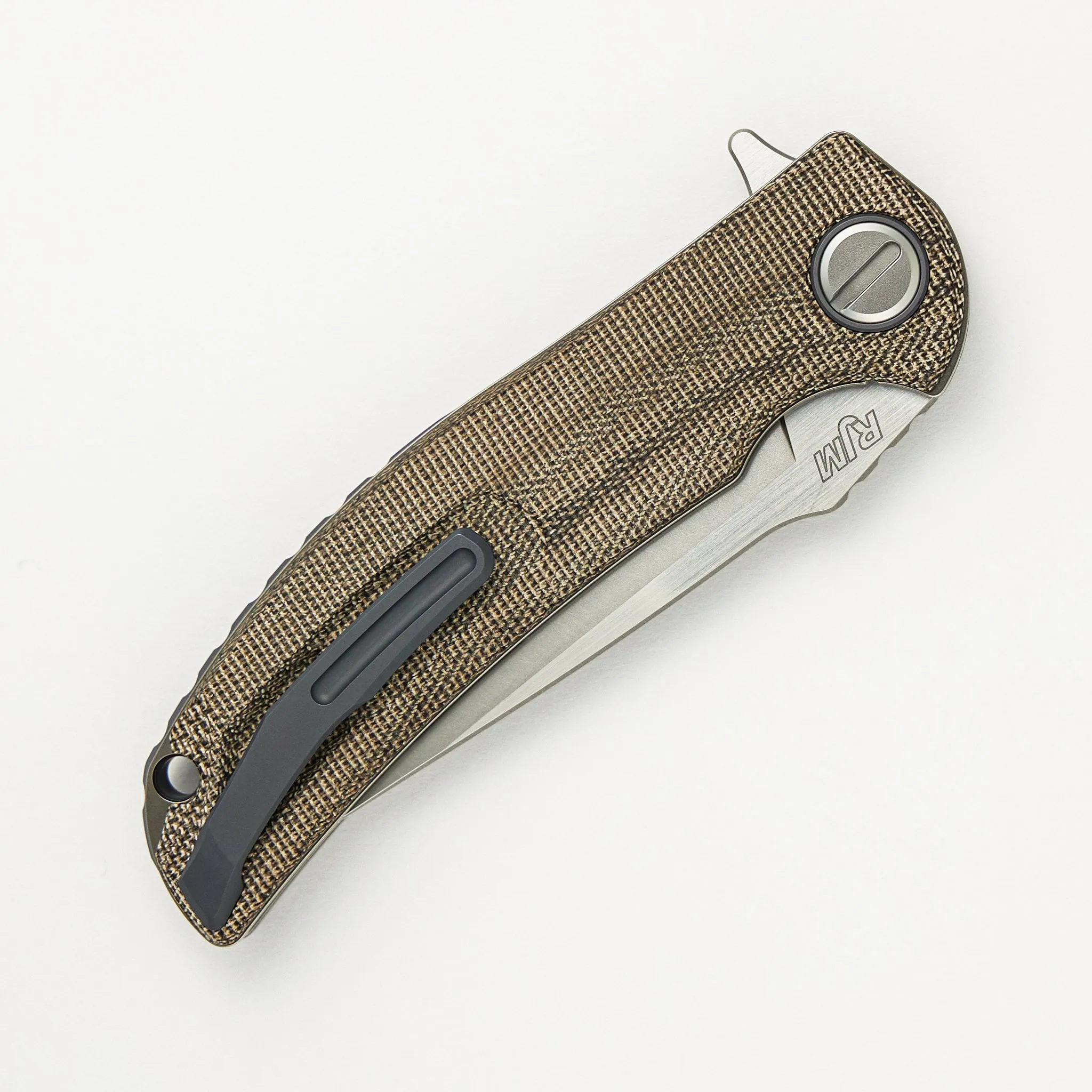 "Limited Edition" Soft Overkill - M398 Blade - Green Canvas Micarta Handle - RBS (RJ Martin Design)
