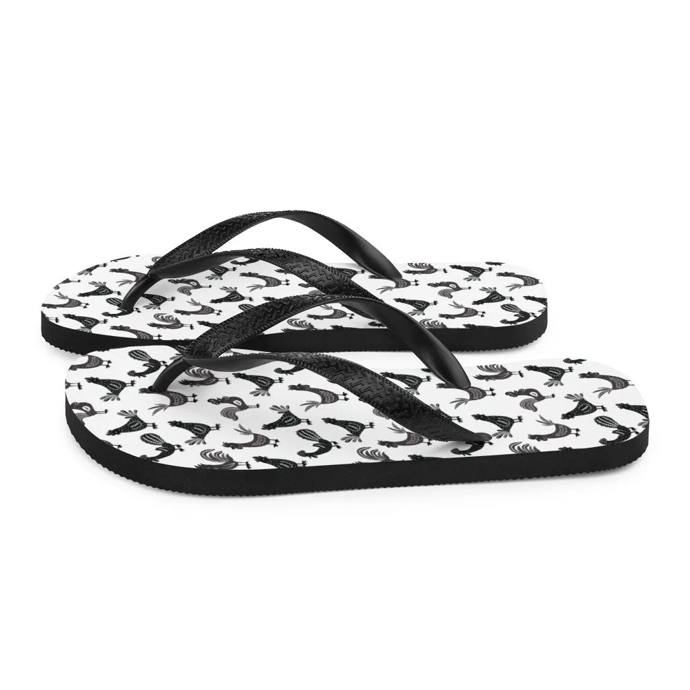 Repeating Roosters Flip-Flops