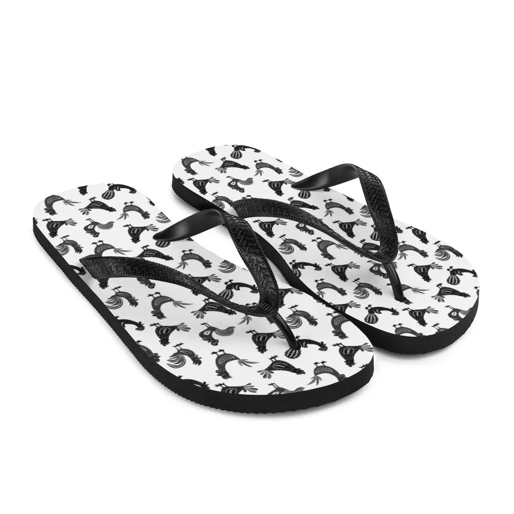 Repeating Roosters Flip-Flops