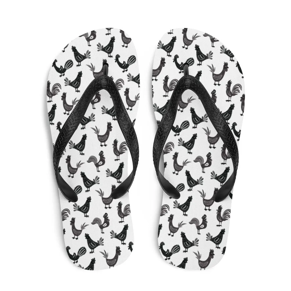 Repeating Roosters Flip-Flops
