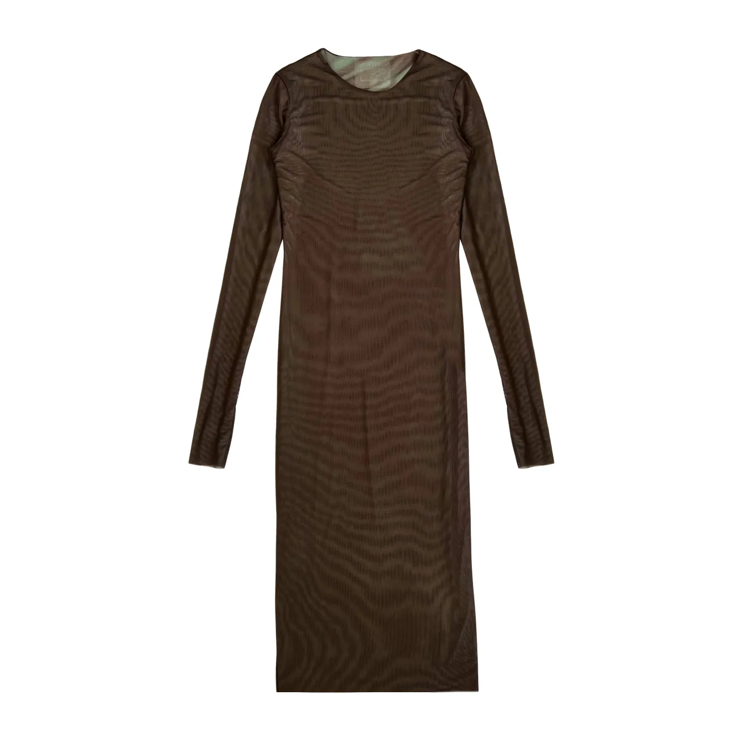 Reversible Animal-Print Mesh Dress in Brown & Green