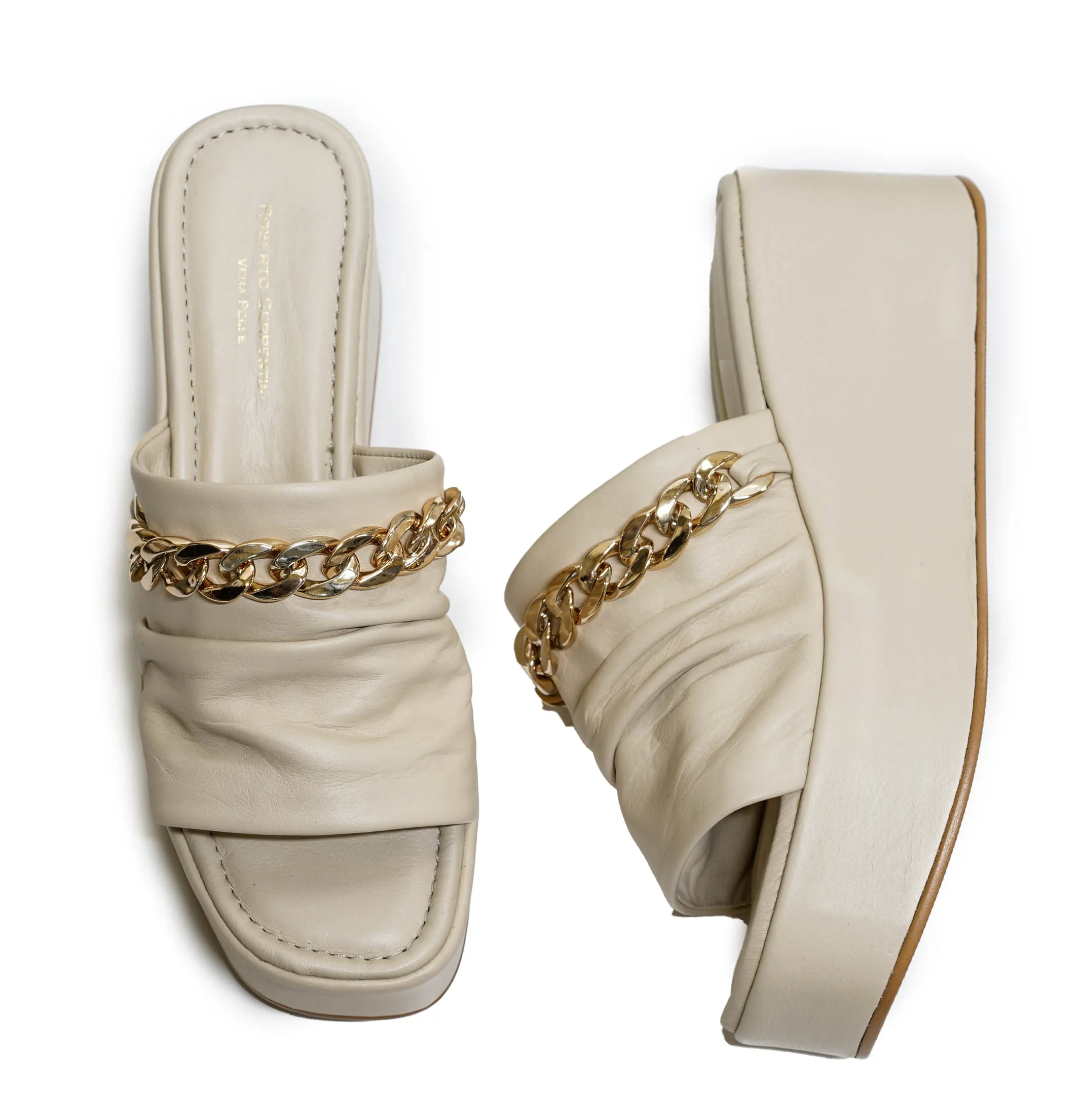 Roberto Serpentini Women's Beige Chain Wedge M40