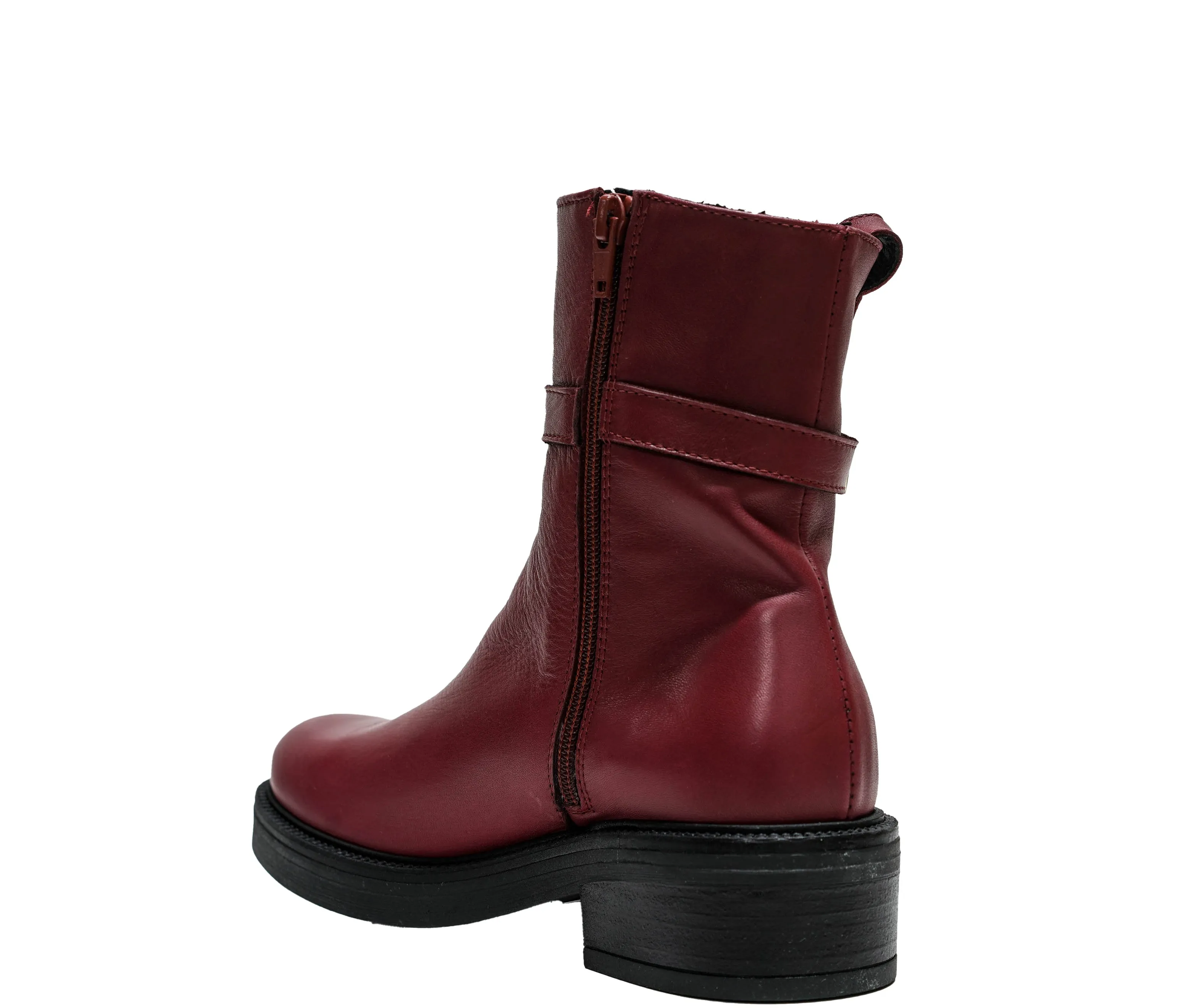 Roberto Serpentini Women's Leather Red & Gold Zip Boots M22 30% OFF