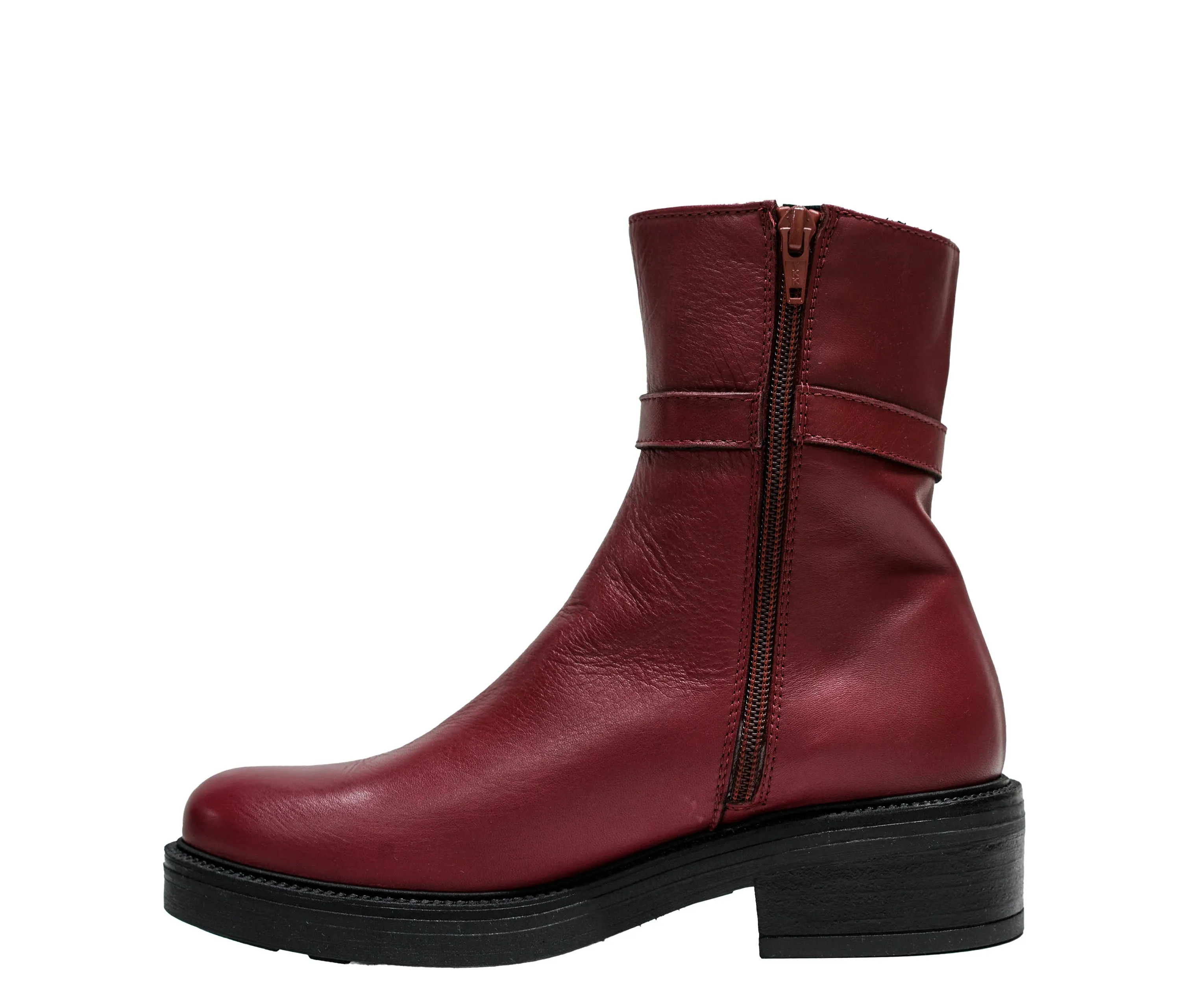 Roberto Serpentini Women's Leather Red & Gold Zip Boots M22 30% OFF
